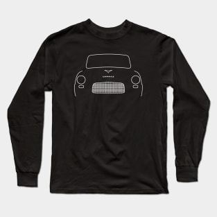 Ford Anglia 100E 1958 classic car outline graphic (white) Long Sleeve T-Shirt